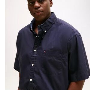 Tommy Hilfiger Men’s Maxwell Navy Blue Casual Button Down Shirt Navy Blue 2XLT